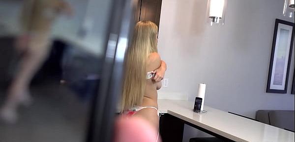 Busty blonde teen stepsister Blake Blossom fucking stepbro to shut his mouth